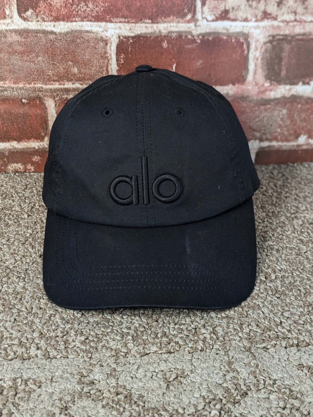 Alo Yoga Off Duty Cap Adjustable Baseball Hat One Size Black Cotton Blend